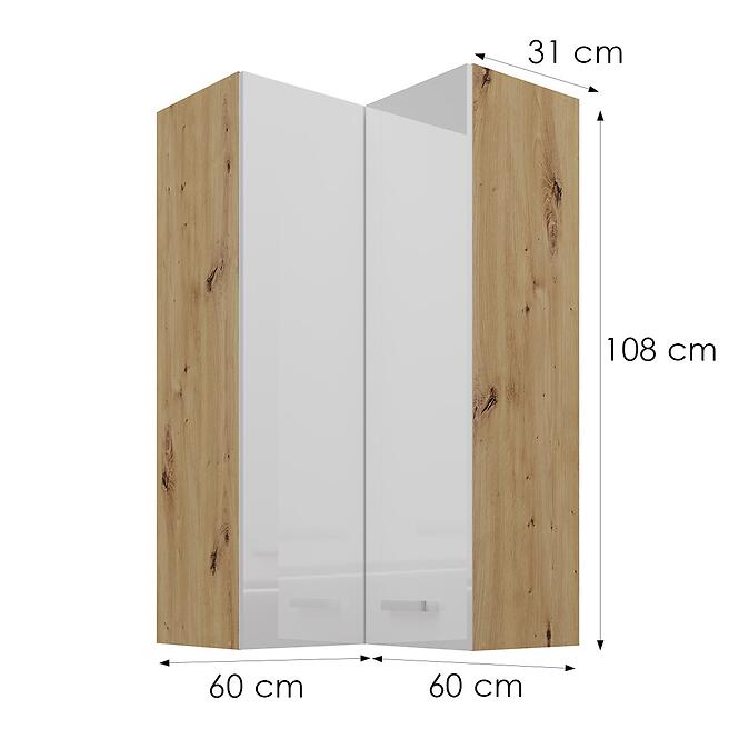 Skrinka do kuchyne artisan biely 60x60 GN-108 2F (90°),2
