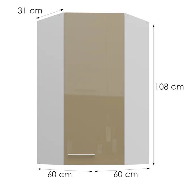 Skrinka do kuchyne Lara cappucino 60x60 GN-108 1F (45°)