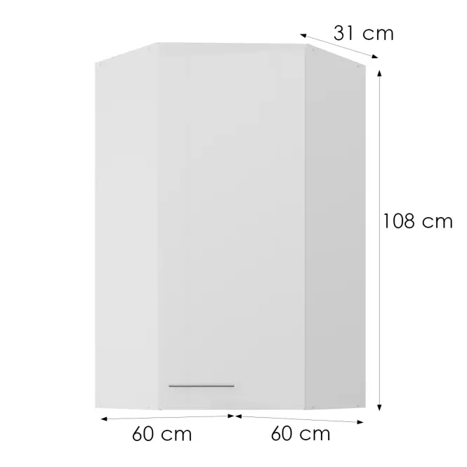 Skrinka do kuchyne Lara biely 60x60 GN-108 1F (45°)