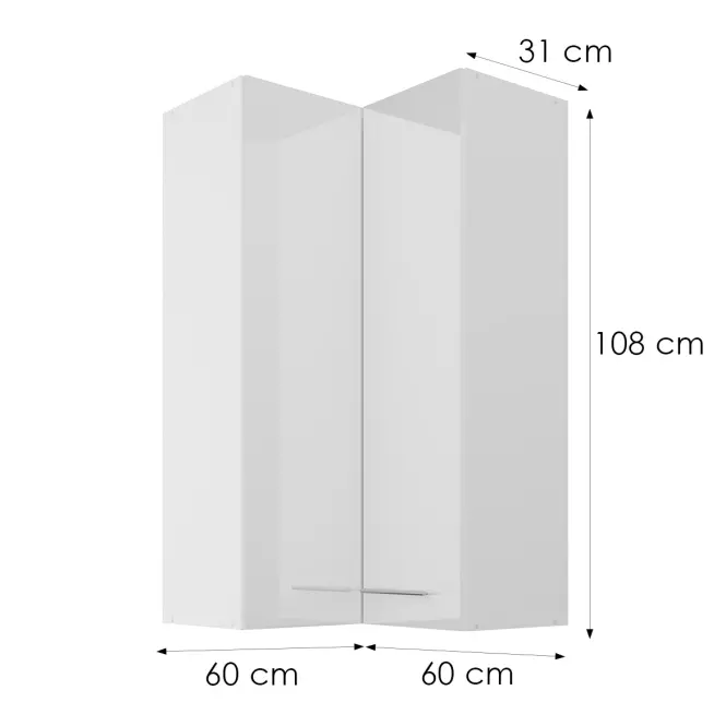 Skrinka do kuchyne Lara biely 60x60 GN-108 2F (90°)