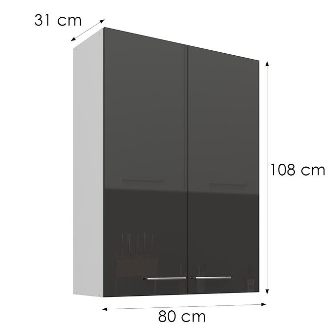 Skrinka do kuchyne Lara sivá 80G-108 2F,3