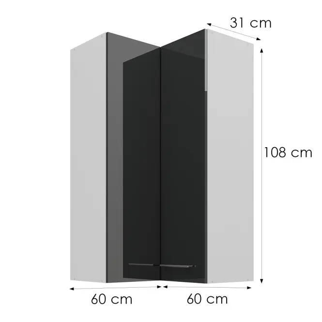 Skrinka do kuchyne Lara sivá 60x60 GN-108 2F (90°)