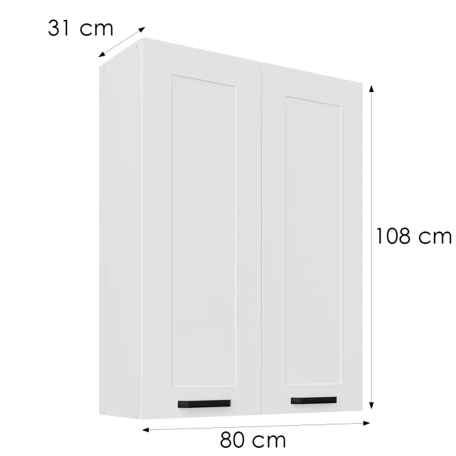 Skrinka do kuchyne Luna biely matná/biely 80G-108 2F