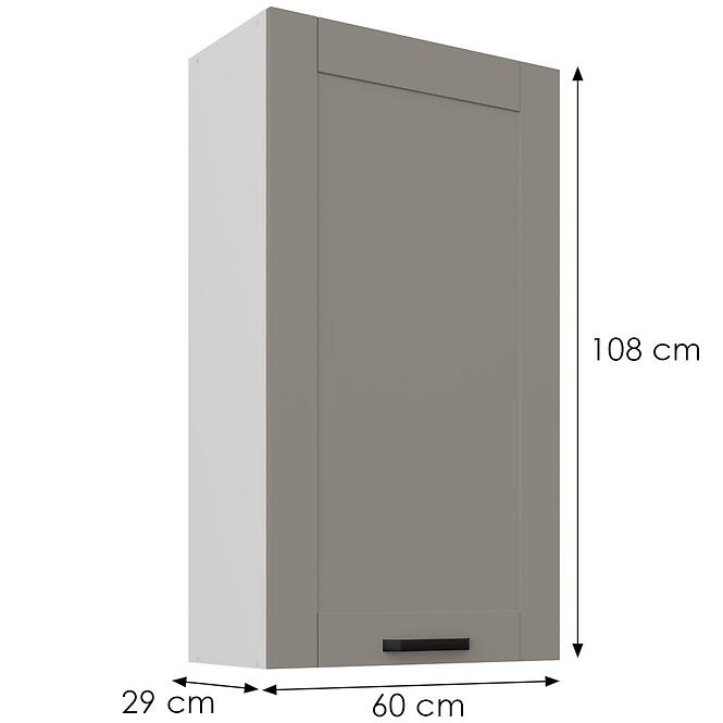 Skrinka do kuchyne Luna claygrey/biely 60G-108 1F,2