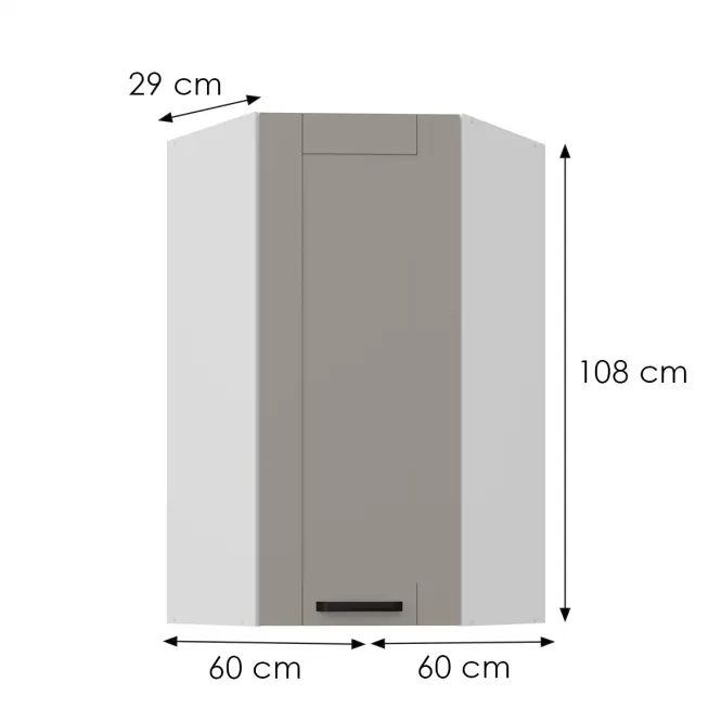 Skrinka do kuchyne Luna claygrey/biely 60x60 GN-108 1F (45°)