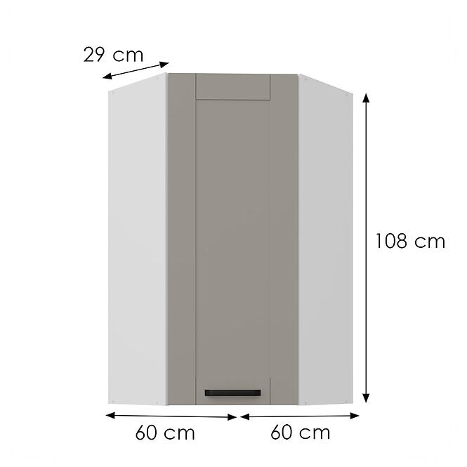 Skrinka do kuchyne Luna claygrey/biely 60x60 GN-108 1F (45°),2