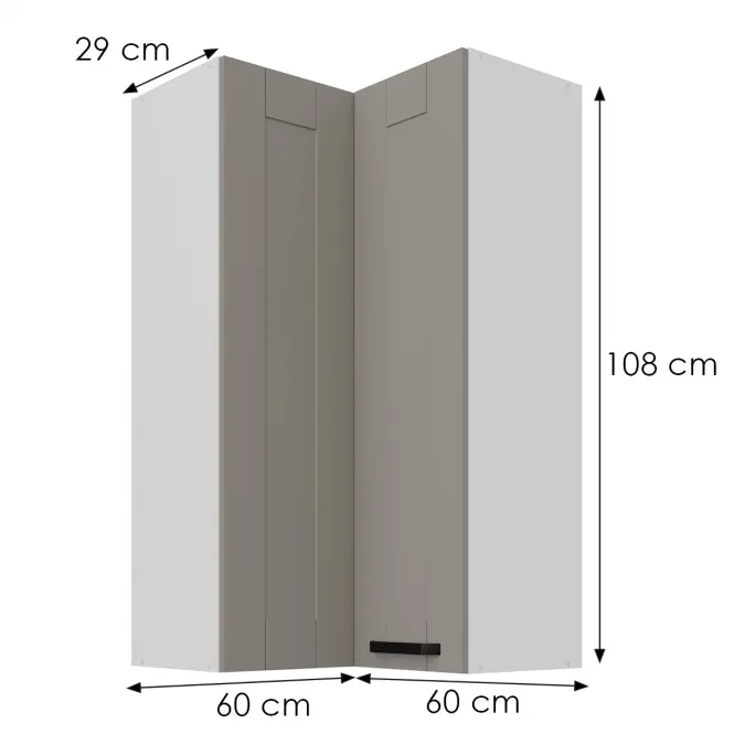 Skrinka do kuchyne Luna claygrey/biely 60x60 GN-108 2F (90°)