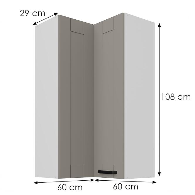 Skrinka do kuchyne Luna claygrey/biely 60x60 GN-108 2F (90°),3