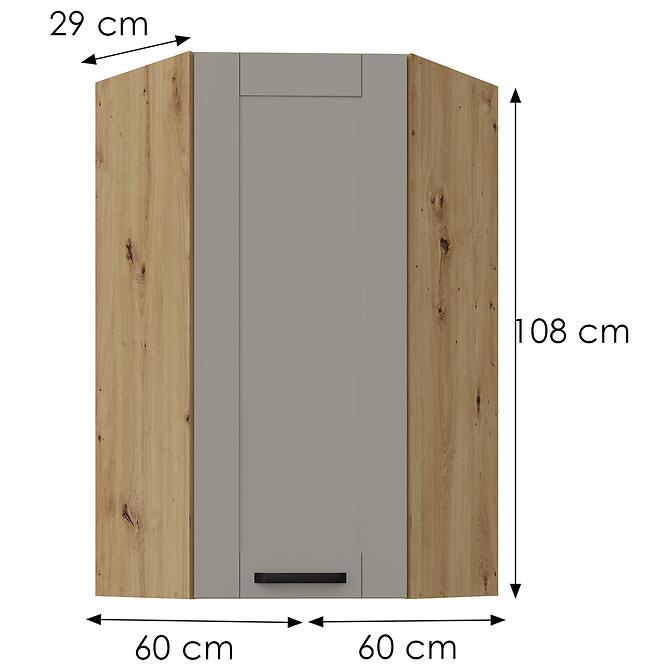 Skrinka do kuchyne Luna claygrey/artisan 60x60 GN-108 1F (45°),3