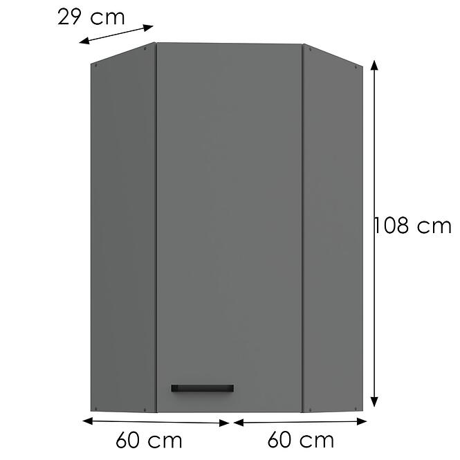 Skrinka do kuchyne Nessa antracit 60x60 GN-108 1F (45°),3