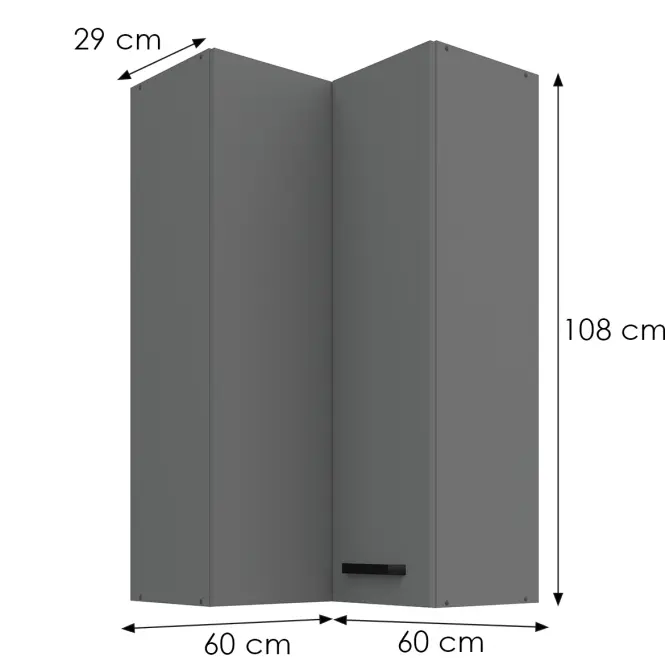Skrinka do kuchyne Nessa antracit 60x60 GN-108 2F (90°)