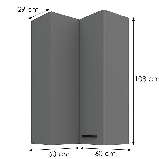 Skrinka do kuchyne Nessa antracit 60x60 GN-108 2F (90°),3