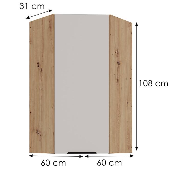 Skrinka do kuchyne Solea cashmere/artisan 60x60 GN-108 1F (45°),3