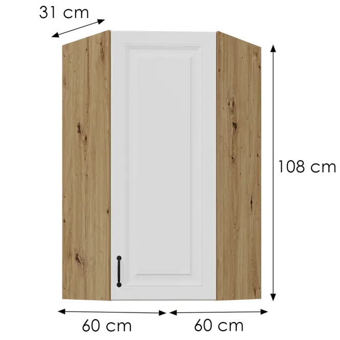 Skrinka do kuchyne Stilo biely/artisan 60x60 GN-108 1F (45°)
