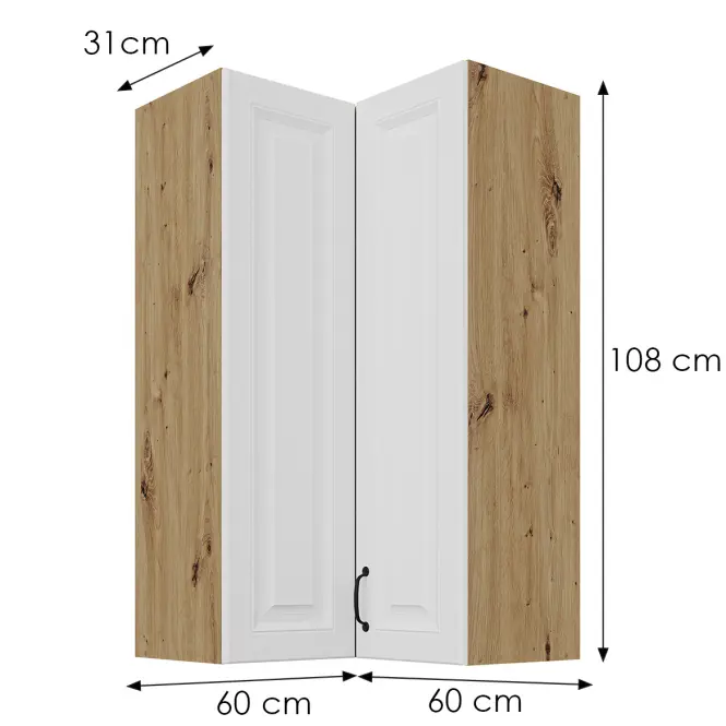 Skrinka do kuchyne Stilo biely/artisan 60x60 GN-108 2F (90°)
