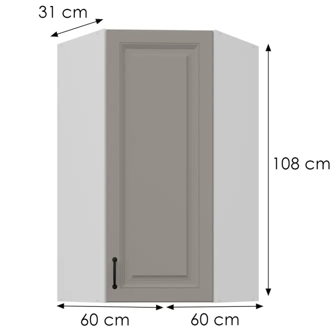 Skrinka do kuchyne Stilo claygrey/biely 60x60 GN-108 1F (45°)