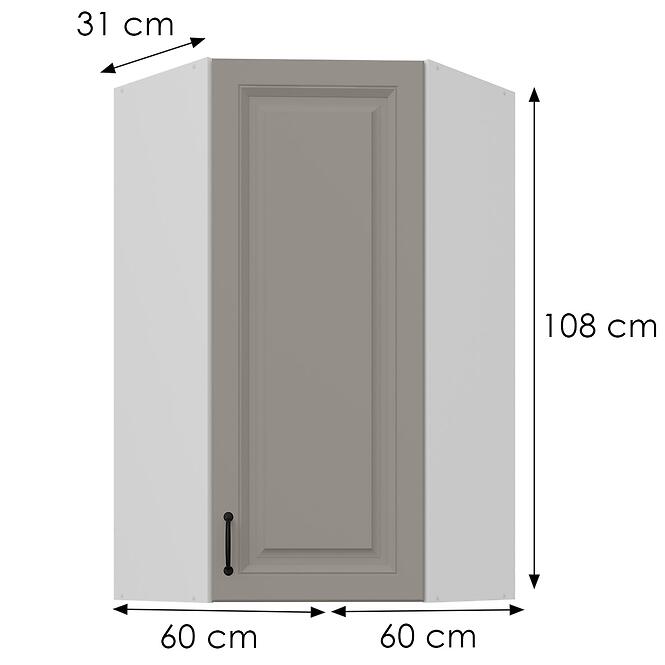 Skrinka do kuchyne Stilo claygrey/biely 60x60 GN-108 1F (45°),3