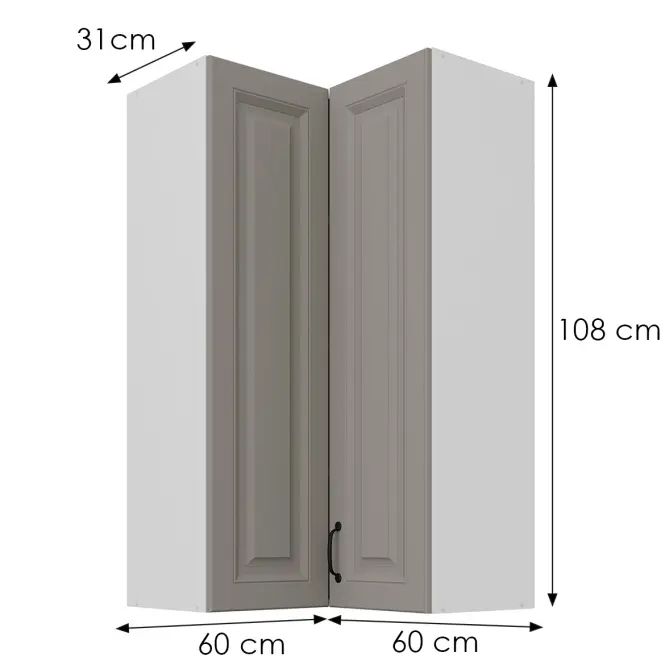Skrinka do kuchyne Stilo claygrey/biely 60x60 GN-108 2F (90°)