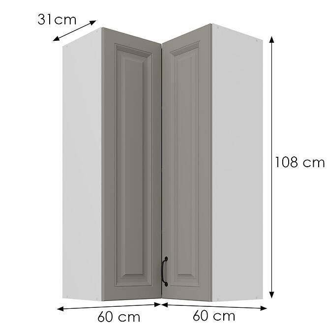 Skrinka do kuchyne Stilo claygrey/biely 60x60 GN-108 2F (90°),3
