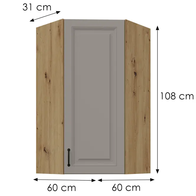 Skrinka do kuchyne Stilo claygrey/artisan 60x60 GN-108 1F (45°)