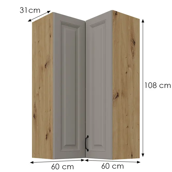 Skrinka do kuchyne Stilo claygrey/artisan 60x60 GN-108 2F (90°)