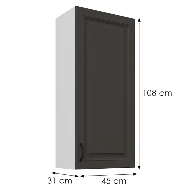 Skrinka do kuchyne Stilo grafit matná/biely 45G-108 1F