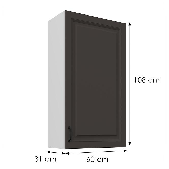 Skrinka do kuchyne Stilo grafit matná/biely 60G-108 1F,3
