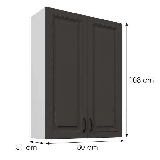 Skrinka do kuchyne Stilo grafit matná/biely 80G-108 2F
