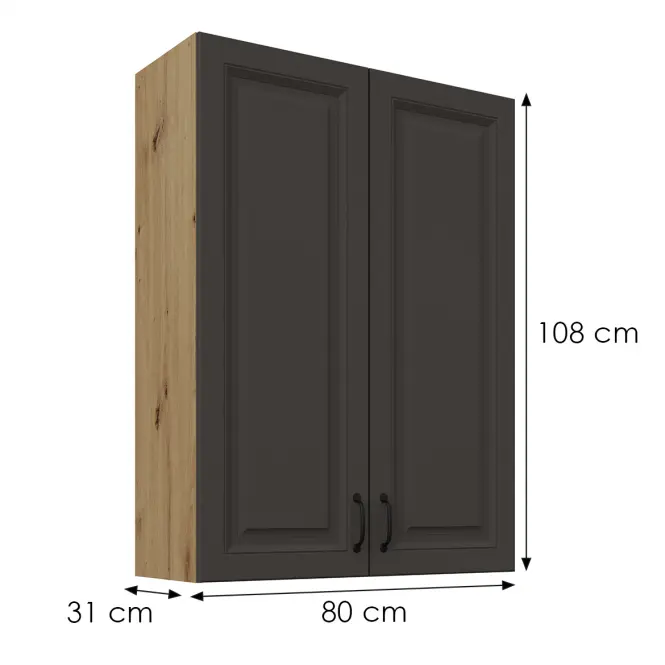Skrinka do kuchyne Stilo grafit matná/artisan 80G-108 2F