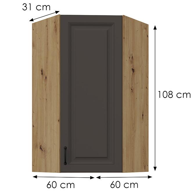 Skrinka do kuchyne Stilo grafit matná/artisan 60x60 GN-108 1F (45°),3