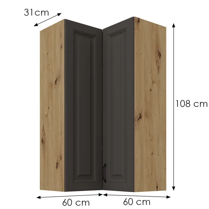 Skrinka do kuchyne Stilo grafit matná/artisan 60x60 GN-108 2F (90°)