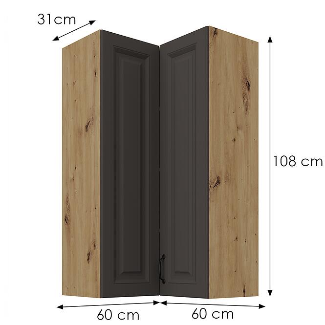 Skrinka do kuchyne Stilo grafit matná/artisan 60x60 GN-108 2F (90°),3