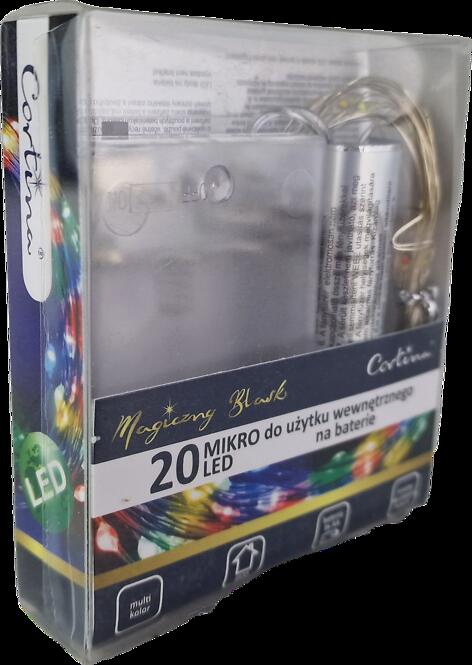 Vianočné LED svetielka 20l drôtik kvapky na batérie 4/19/nik/m,3
