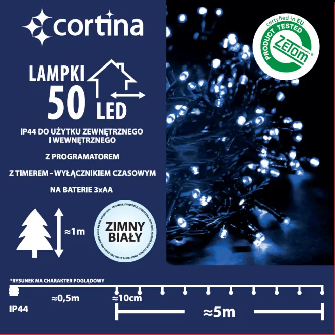 Vianočné svetielka 5/21/bat LED 50l zew. Cw bat