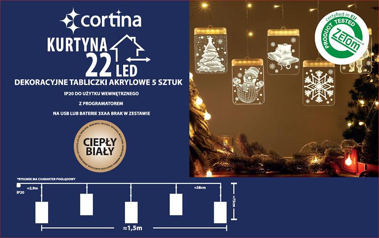 Svetelná clona LED 22l 5 ks na batérie