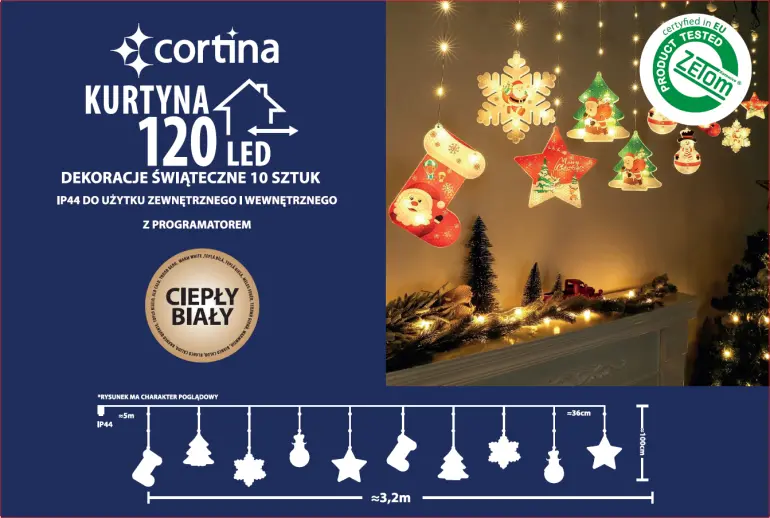 Svetelná clona LED 120l mix 10 ks vonkajšie Transf