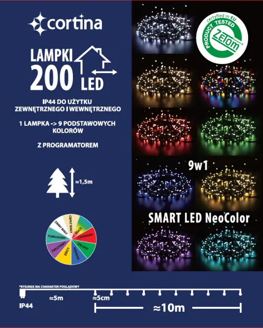 Vianočné LED svetielka 200l vonkajšie s programami a multif. efekty 39/25/le