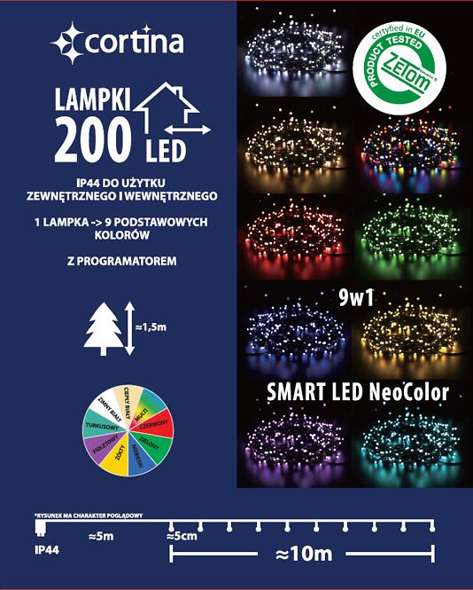 Vianočné LED svetielka 200l vonkajšie s programami a multif. efekty 39/25/le
