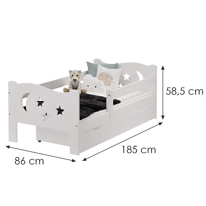 Posteľ Mikołaj 80/180 Biely