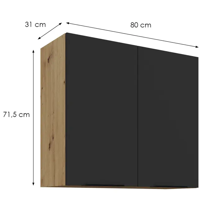Kuchynská skrinka Aria-Bl/Ar Anti Fingerprint 80g-72 2f