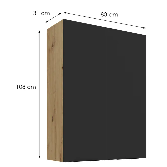 Kuchynská skrinka Aria-Bl/Ar Anti Fingerprint 80g-108 2f