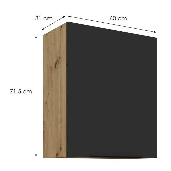 Kuchynská skrinka Aria-Bl/Ar Anti Fingerprint 60g-72 1f