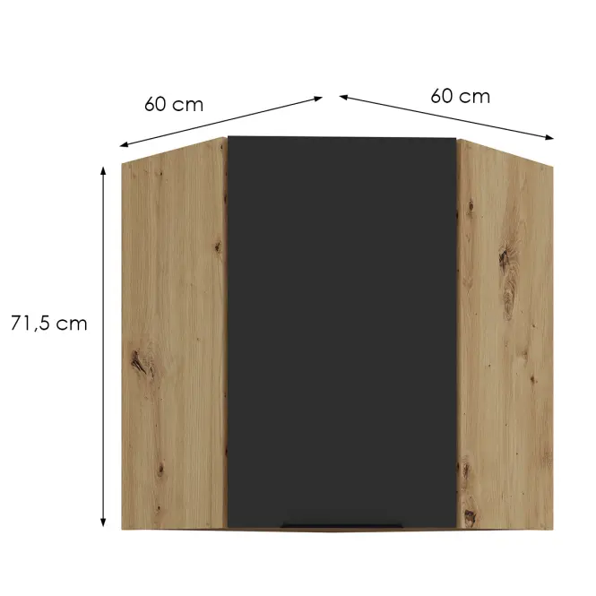 Kuchynská skrinka Aria-Bl/Ar Anti Fingerprint 60x60 Gn-72 1f (45°)