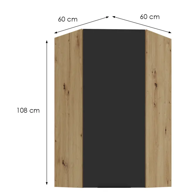 Kuchynská skrinka Aria-Bl/Ar Anti Fingerprint 60x60 Gn-108 1f (45°)