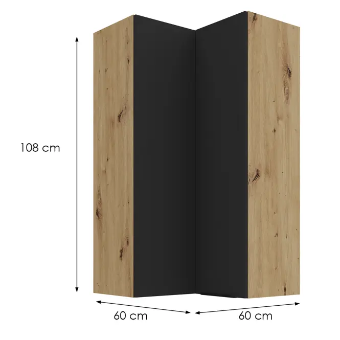 Kuchynská skrinka Aria-Bl/Ar Anti Fingerprint 60x60 Gn-108 2f (90°)