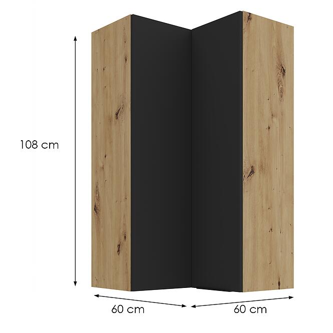 Kuchynská skrinka Aria-Bl/Ar Anti Fingerprint 60x60 Gn-108 2f (90°),2
