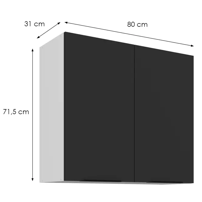 Kuchynská skrinka Aria-Bl/Wh Anti Fingerprint 80g-72 2f