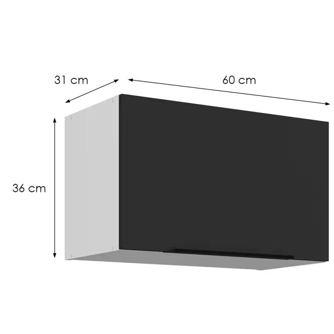 Kuchynská skrinka Aria-Bl/Wh Anti Fingerprint 60gu-36 1f