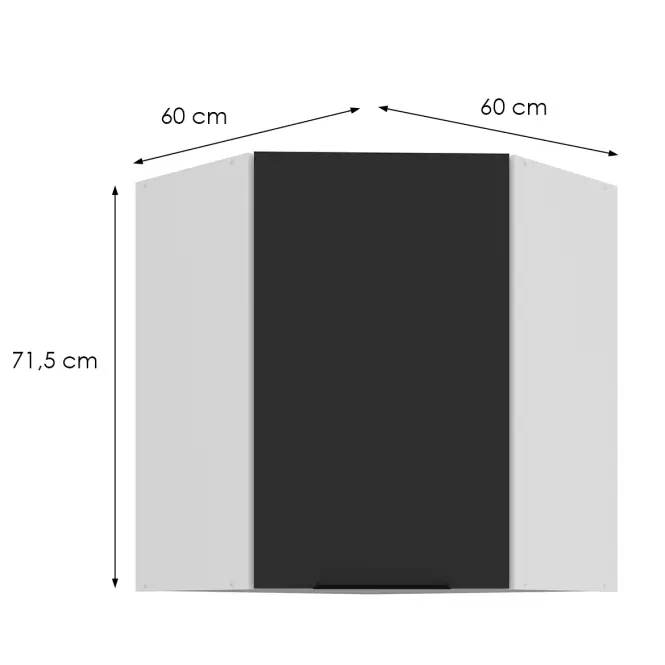 Kuchynská skrinka Aria-Bl/Wh Anti Fingerprint 60x60 Gn-72 1f (45°)