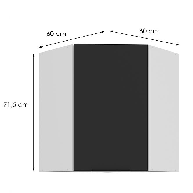 Kuchynská skrinka Aria-Bl/Wh Anti Fingerprint 60x60 Gn-72 1f (45°),2